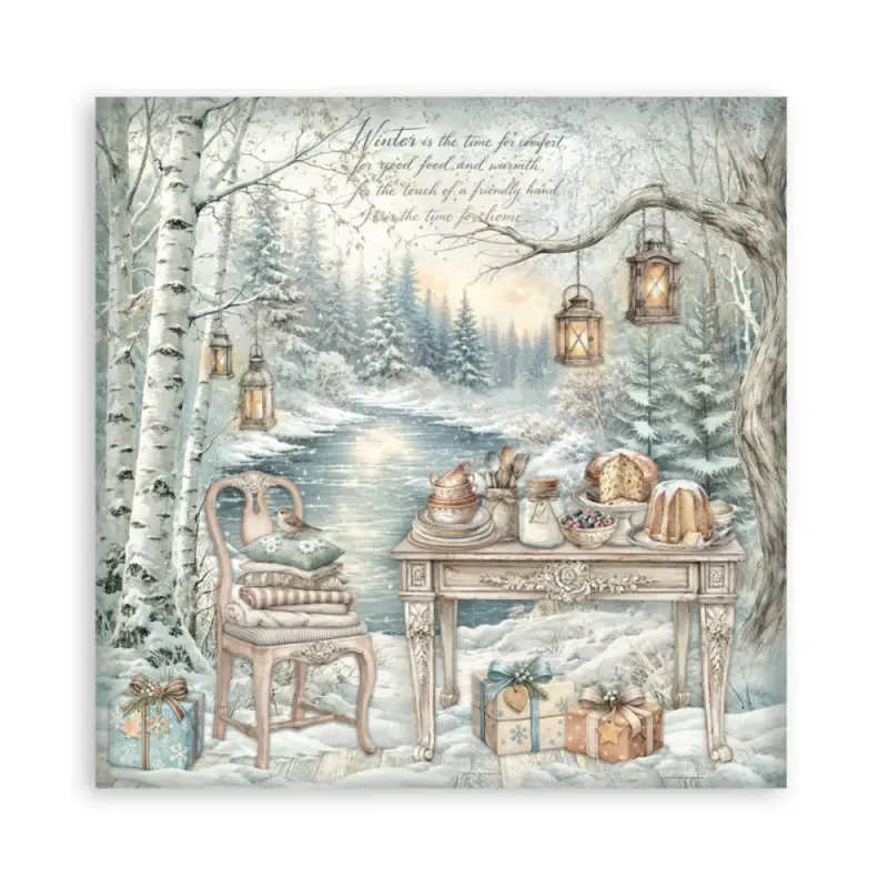 Stamperia - White Christmas - Singled sided - Paper Pad 22 pk - 12 x 12
