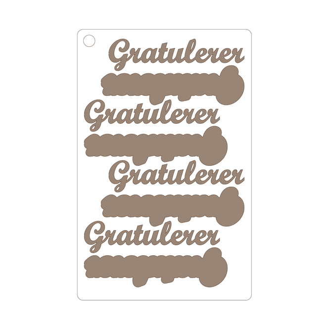 Hovedbilde Gratulerer #1, selvklebende laserkutt på plate ...