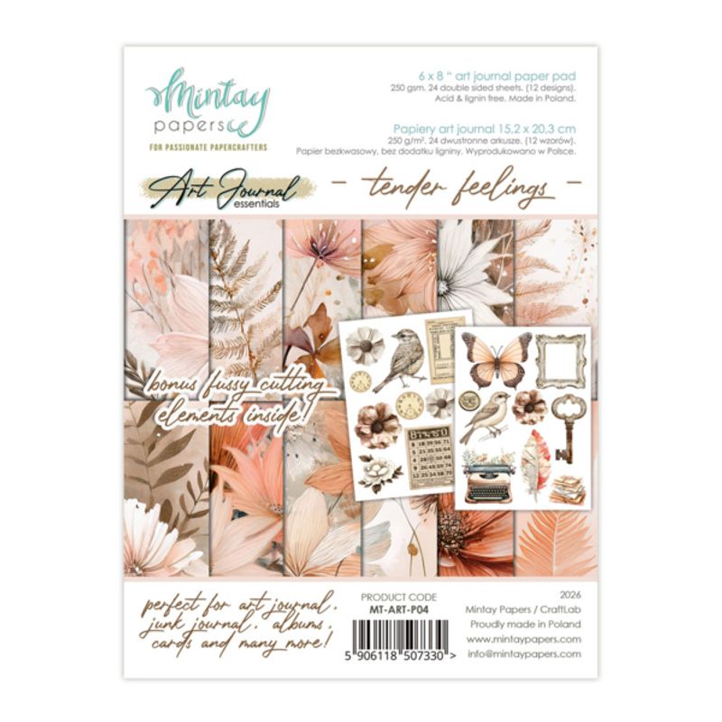 Mintay Art Journal Paper Pad – Tender Feelings str 6x8 inch