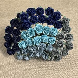 Hovedbilde Papirdesign - Roser bl&aring; miks str 1,2 cm - RM1