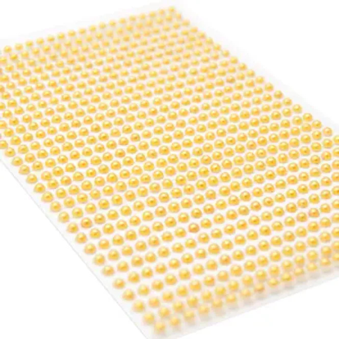 Hovedbilde Kort og Goddt- Stickers Perle 3mm Gul -st110