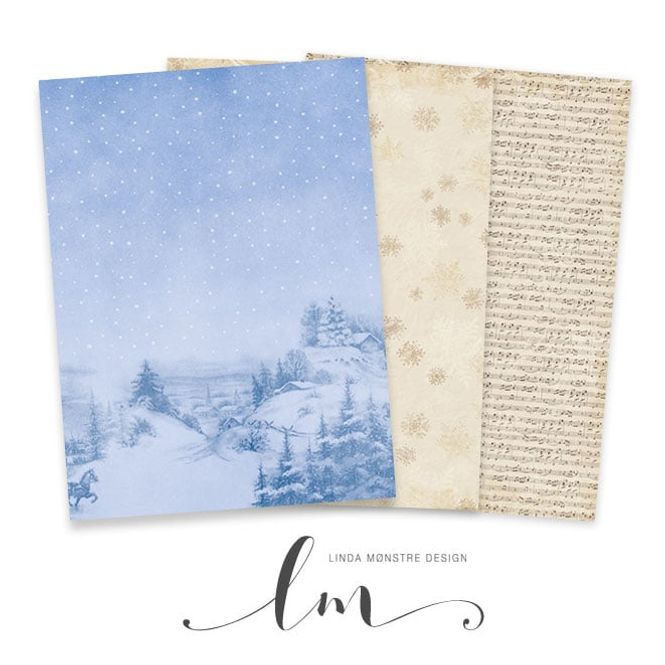 Hovedbilde Lindas Møsnter ark- Serien jul 2 - Str A4- 3 ark ...