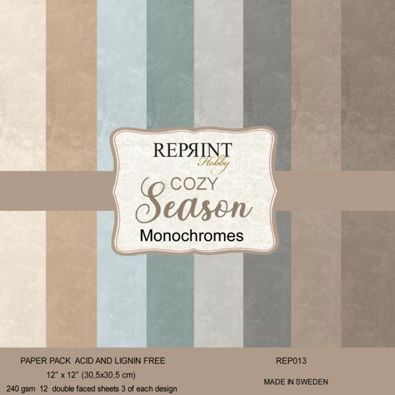 Monochromes -Cosy Season- Blokk 12x12inch-fra Reprint