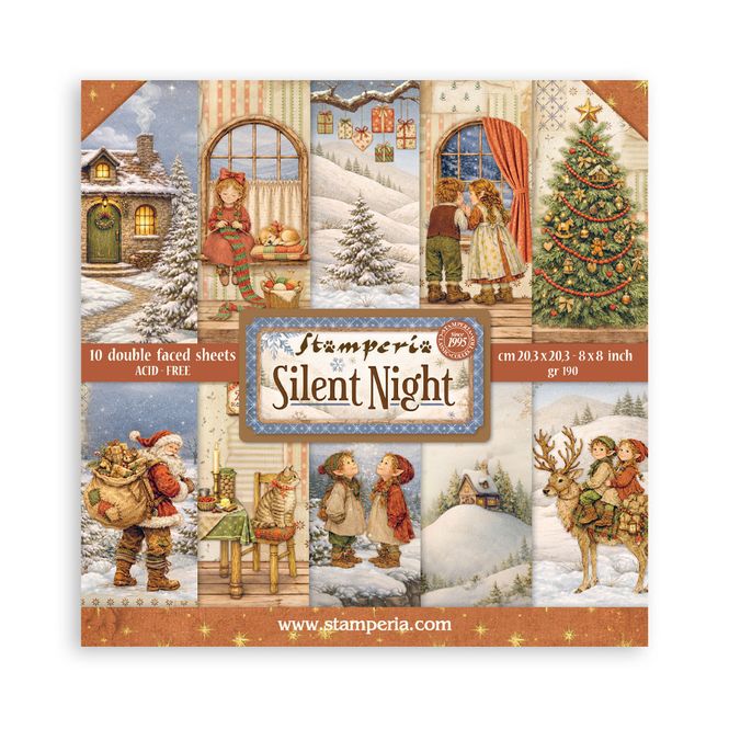 Hovedbilde Stamperia - Silent Night - Paper Pad - 8 x 8