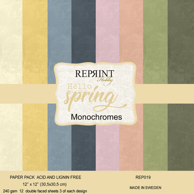 Hovedbilde Reprit- P apir blokk - Hello Spring -Monochromes ...