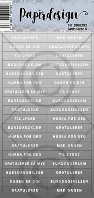 Hovedbilde Papirdesign-Klistremerke- Gratulerer 4-Pd1900292