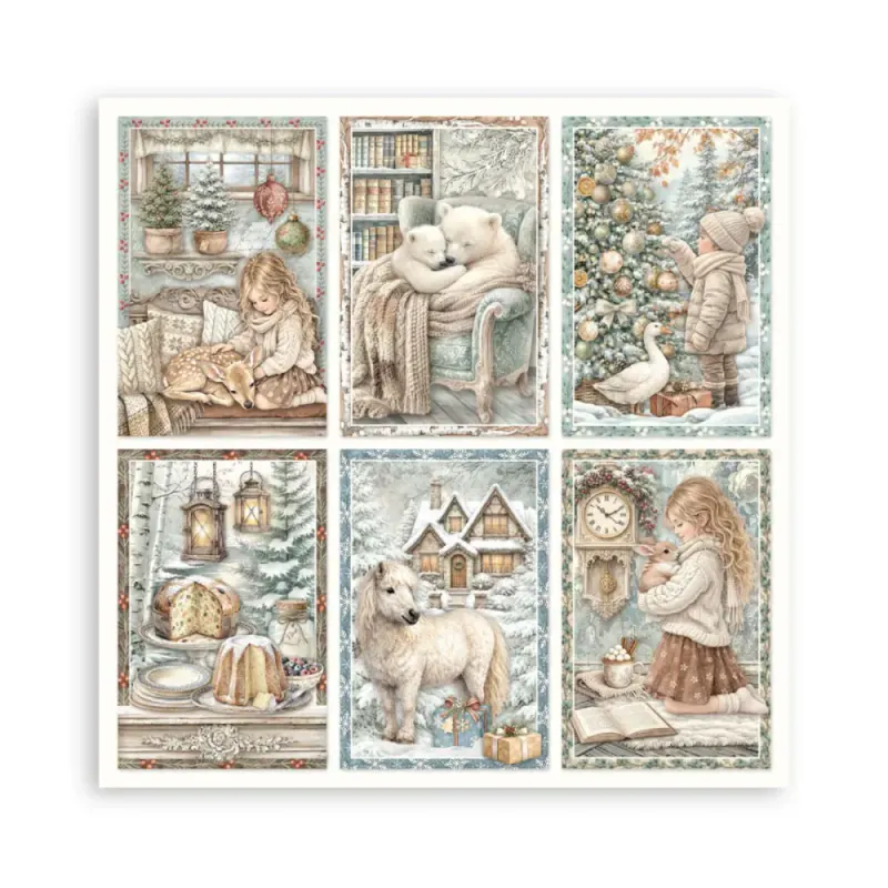 Stamperia - White Christmas - Singled sided - Paper Pad 22 pk - 12 x 12