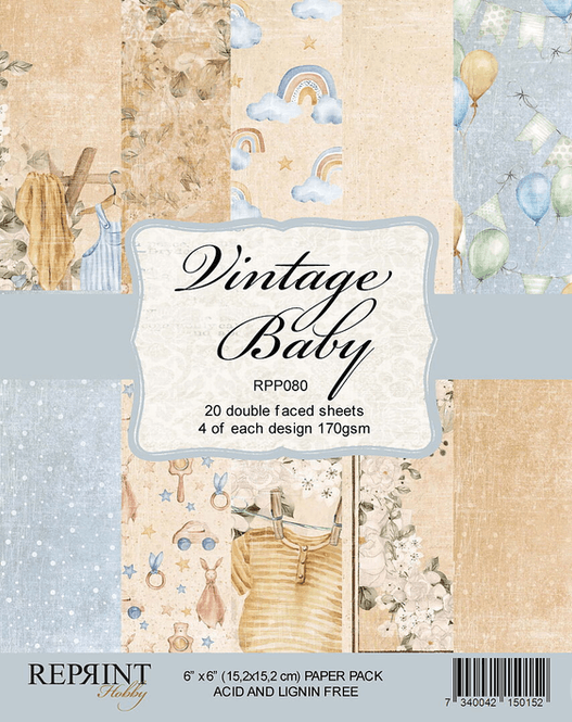 Hovedbilde Reprint-Paperpack- Vintage Baby- blokk- 6x6 Inch 