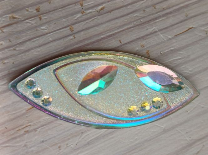 Hovedbilde Avlang Metallbling - Gull Hvit - SHB13