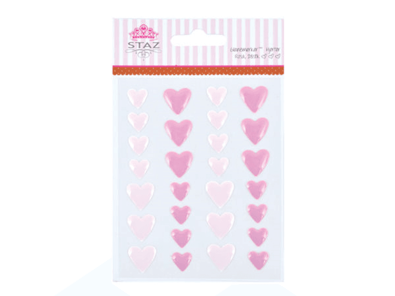 Staz - Glansmerker - Hjerter - rosa