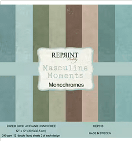 Monochromes - Masculine Moments - Blokk 12x12inch-fra Reprint