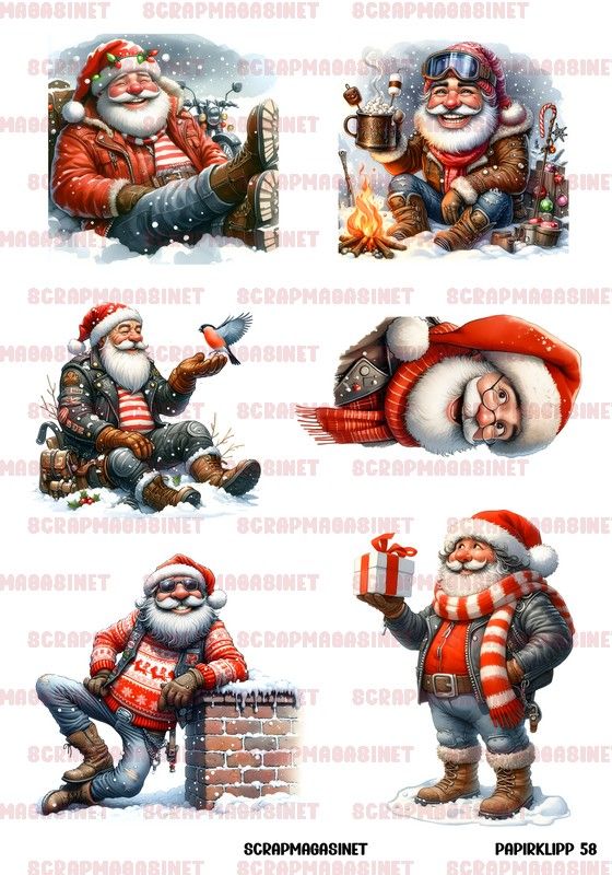 Scrapmagasinet-Papirklipp 58 - JuleBiker A4