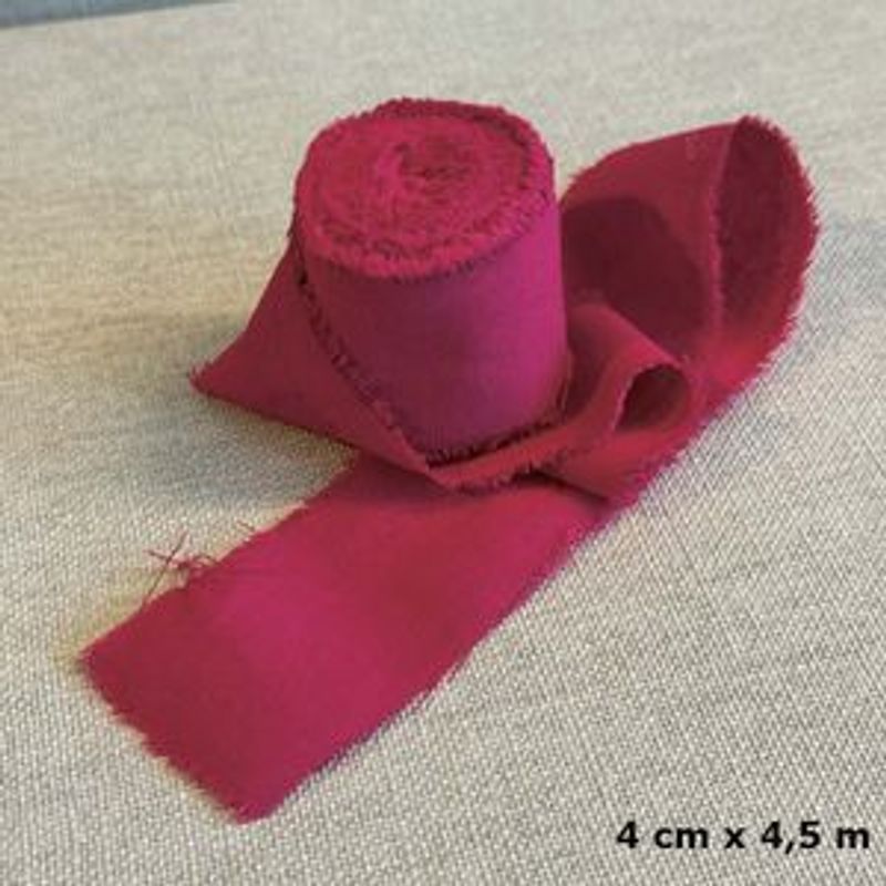 Papirdesign- Bomullsbånd Bringebær- PD 1518