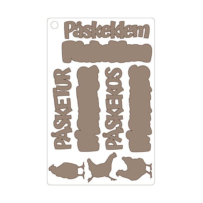 Hovedbilde Påskeklem, selvklebende laserkutt på plate 9x14cm