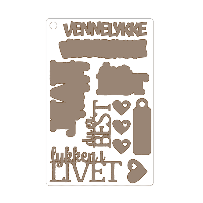 Hovedbilde Vennelykke, selvklebende laserkutt på plate ...