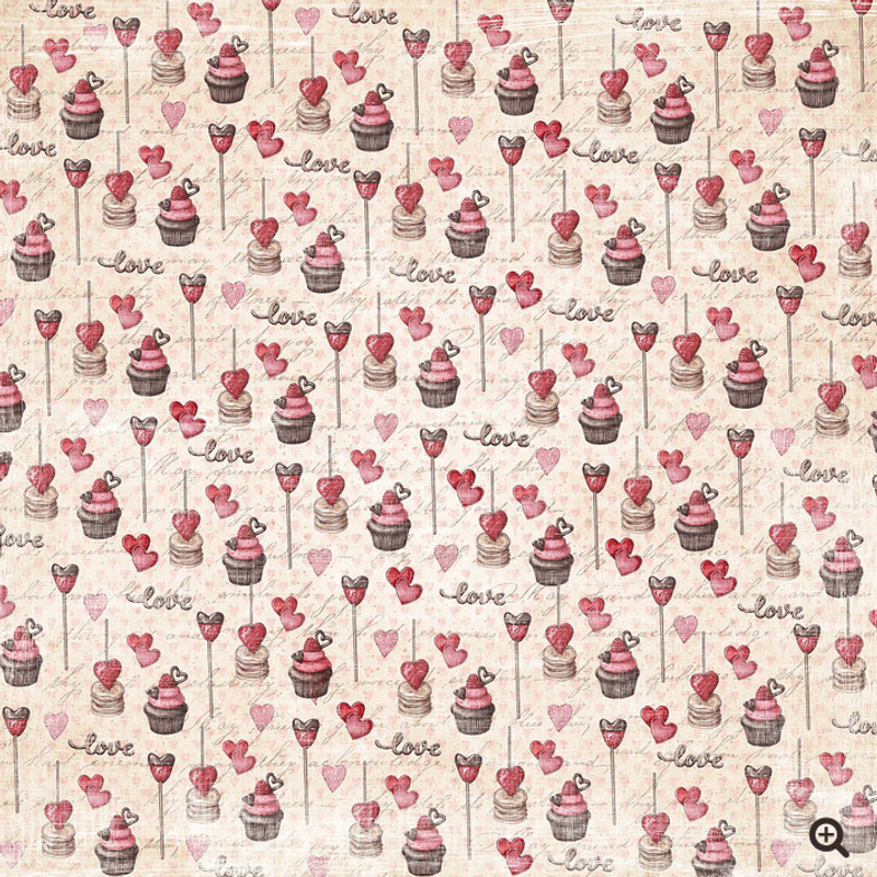 Reprint- Hearts- Blokk- 8x8inch
