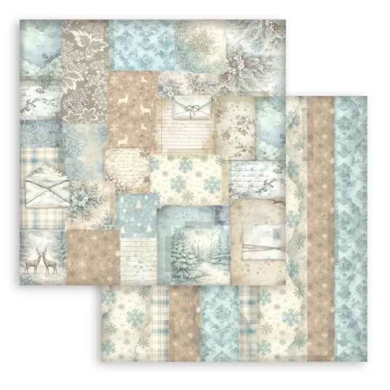 Stamperia - White Christmas - Background Selection Paper Pad - 8 x 8