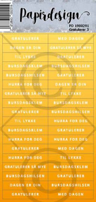 Hovedbilde Papirdesign-Klistremerke-Gratulerer 3