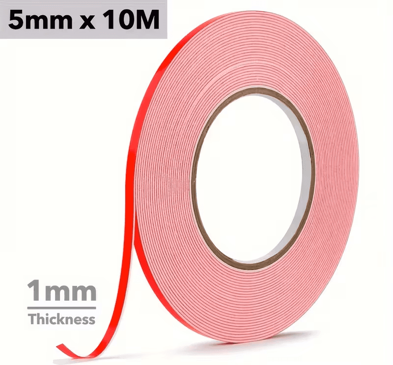 Rull med foam tape bred 5mm -høyde 1mm-10m -Nr 2
