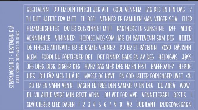 Hovedbilde Scrapmagasinet-Klistremerke-Bestevenn 10x15- Blå