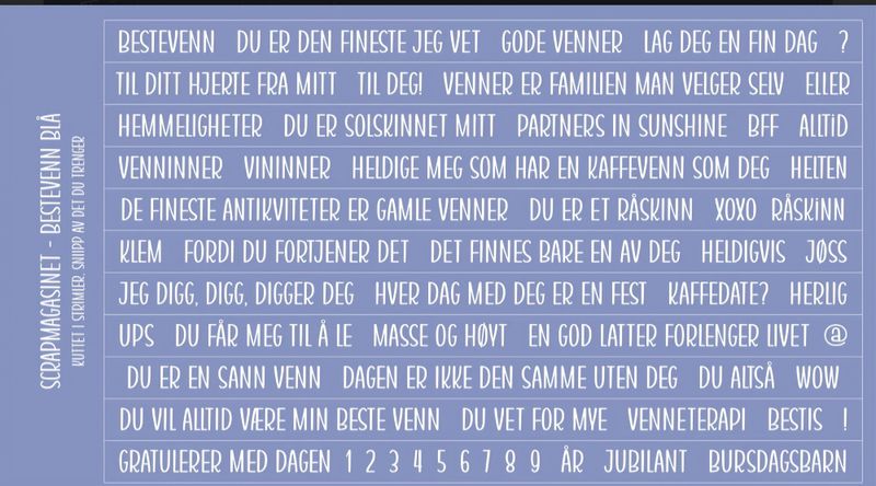 Scrapmagasinet-Klistremerke-Bestevenn 10x15- Blå