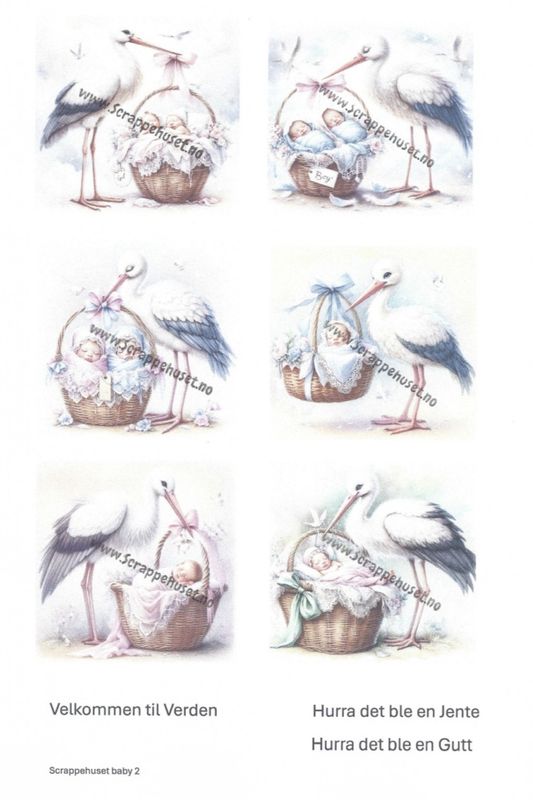 Bildeark- Scrappehuset- Velkommen til verden lille venn- B1