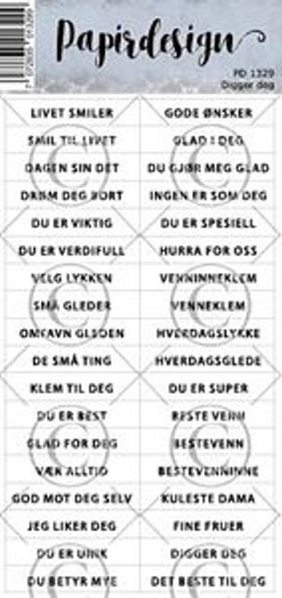 Hovedbilde Papirdesign- Klistremerke- Digger deg - PD 1329