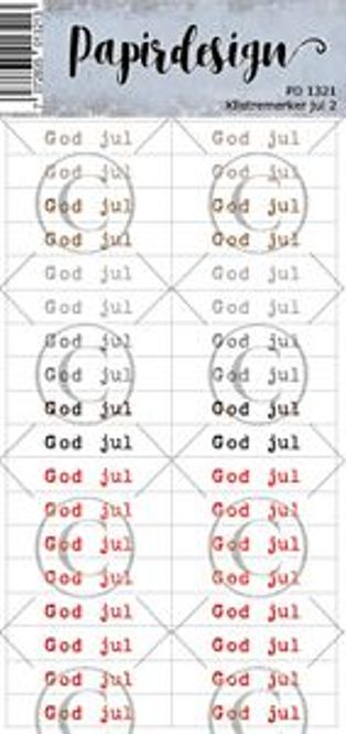 Hovedbilde Papirdesign - Klistremerke- Jul 2- PD 1321
