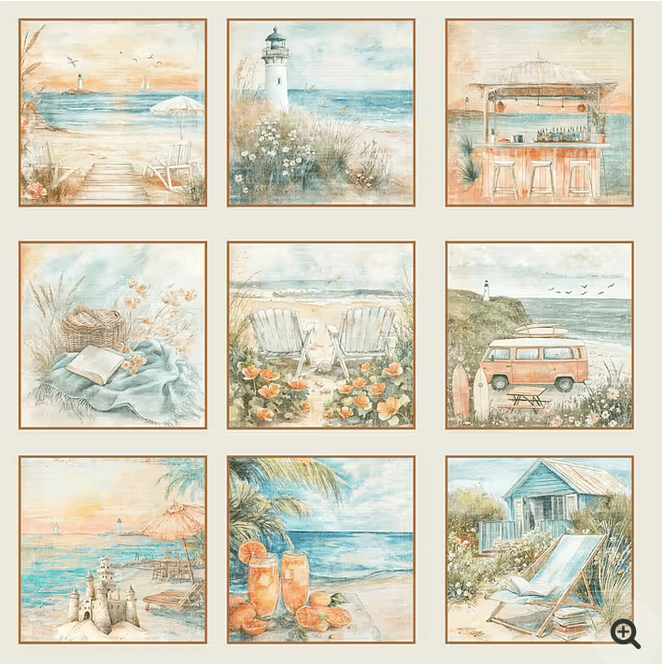 Hovedbilde Reprint -Beach- Tags12x12 (30,5 x 30,5 cm)- ...