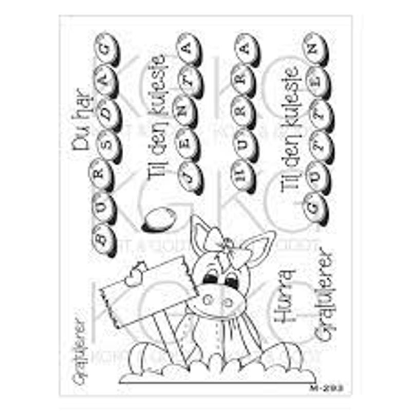 Bamse Gratulerer clear stamp fra Kort og godt M-293