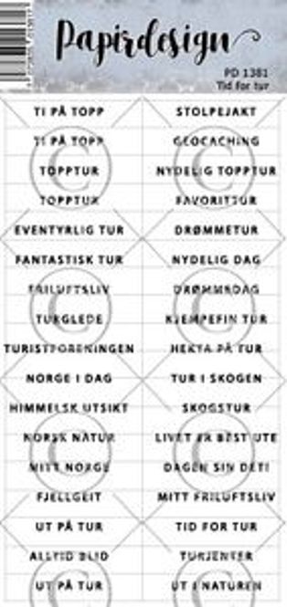 Hovedbilde Papirdesign-Klistremerke- Tid for tur- PD 1381